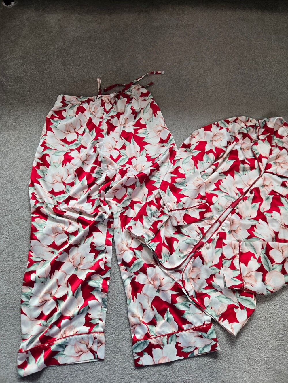CABERNET by Sleep Sense Red Floral pajama set SZ SMALL - Picture 4 of 11
